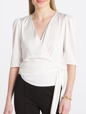 WAYF Ivory Wrap Tie Blouse From Stitch fix
